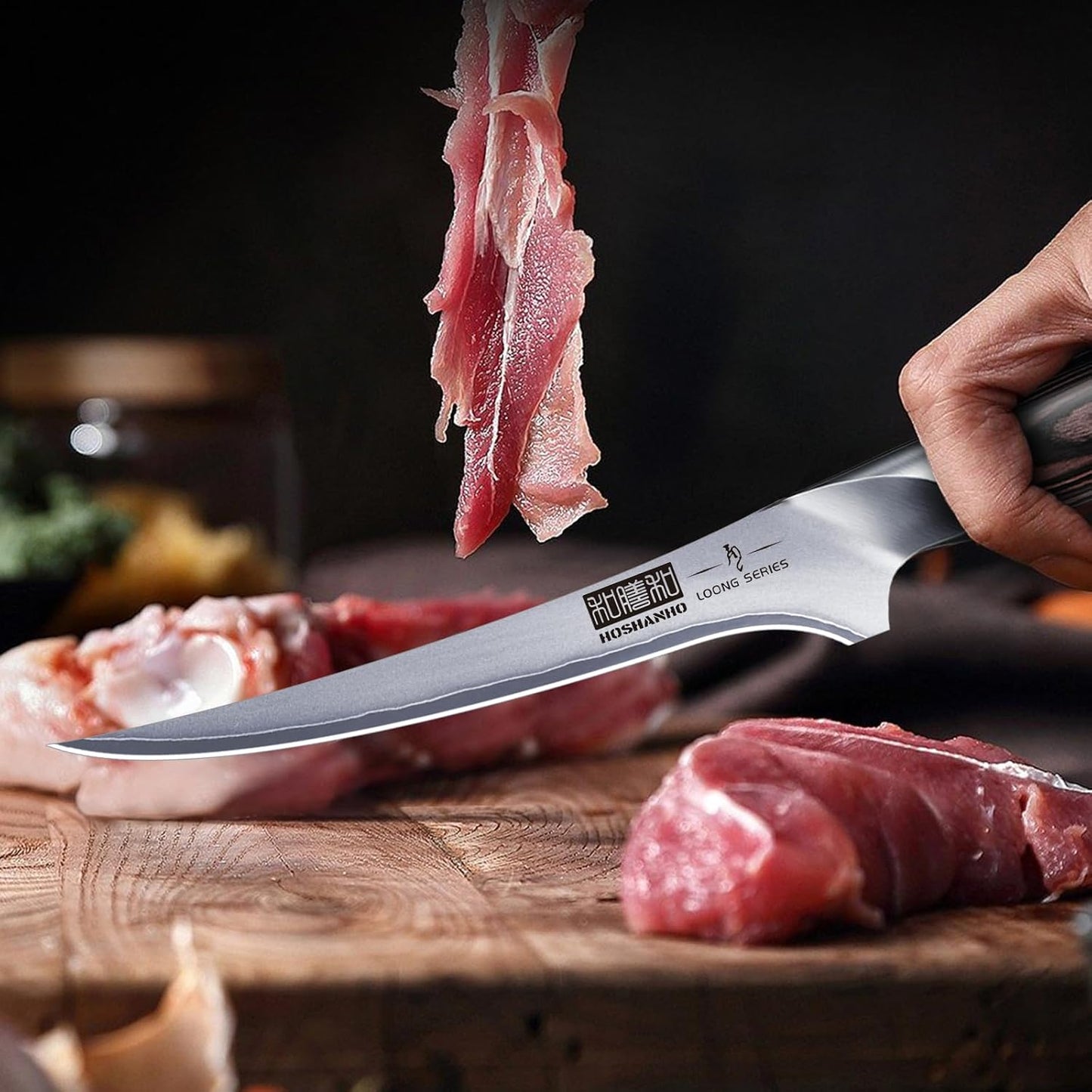 Fillet Knife 7 Inch, Super Sharp Boning Knife in High Carbon Stainless Steel, Professional Japanese Fish Knives for Meat Poultry Cutting