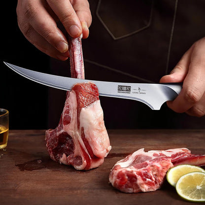 Fillet Knife 7 Inch, Super Sharp Boning Knife in High Carbon Stainless Steel, Professional Japanese Fish Knives for Meat Poultry Cutting