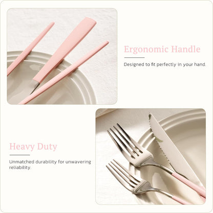 Silverware Set 48-Piece Gold Flatware Set with Steak Knives Food-Grade Stainless Steel Cutlery Set for 8 Mirror Polished Utensils Set for Home Kitchen Restaurant