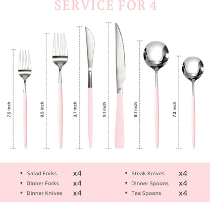 Silverware Set 48-Piece Gold Flatware Set with Steak Knives Food-Grade Stainless Steel Cutlery Set for 8 Mirror Polished Utensils Set for Home Kitchen Restaurant