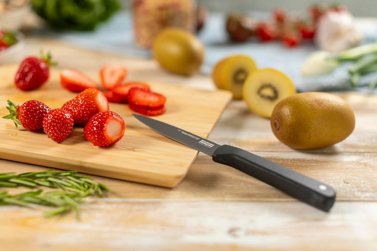 ICED Paring Knife 3.54 Inch, Ice Hardened German Stainless Steel, Razor Sharp Titanium Coated Blade, Precision Everyday Kitchen Knife