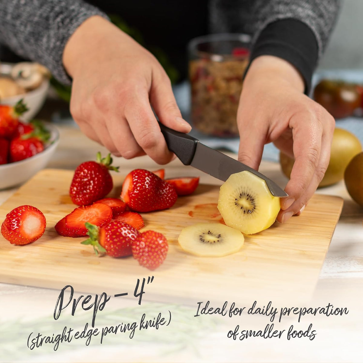 ICED Paring Knife 3.54 Inch, Ice Hardened German Stainless Steel, Razor Sharp Titanium Coated Blade, Precision Everyday Kitchen Knife