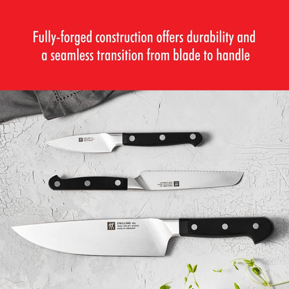 Pro 7-Piece Razor-Sharp German Knife Block Set with Bonus Sharpener, Made in Company-Owned German Factory with Special Formula Steel perfected for almost 300 Years, Dishwasher Safe
