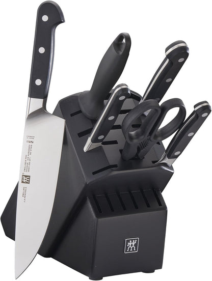 Pro 7-Piece Razor-Sharp German Knife Block Set with Bonus Sharpener, Made in Company-Owned German Factory with Special Formula Steel perfected for almost 300 Years, Dishwasher Safe