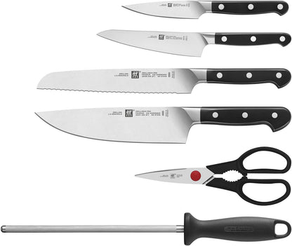 Pro 7-Piece Razor-Sharp German Knife Block Set with Bonus Sharpener, Made in Company-Owned German Factory with Special Formula Steel perfected for almost 300 Years, Dishwasher Safe