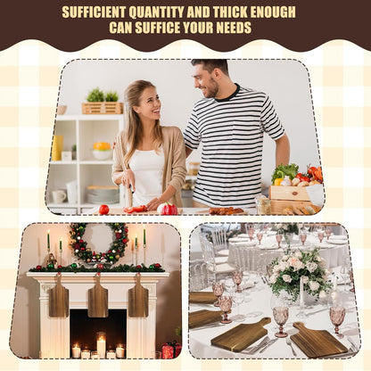 6 Pcs Cutting Board Bulk Kitchen Thicken Chopping Platter with Handles Wooden Charcuterie Serving Trays Blank Wood Boards for Engraving Wedding Housewarming(Acacia Wood,11 x 5 Inch)