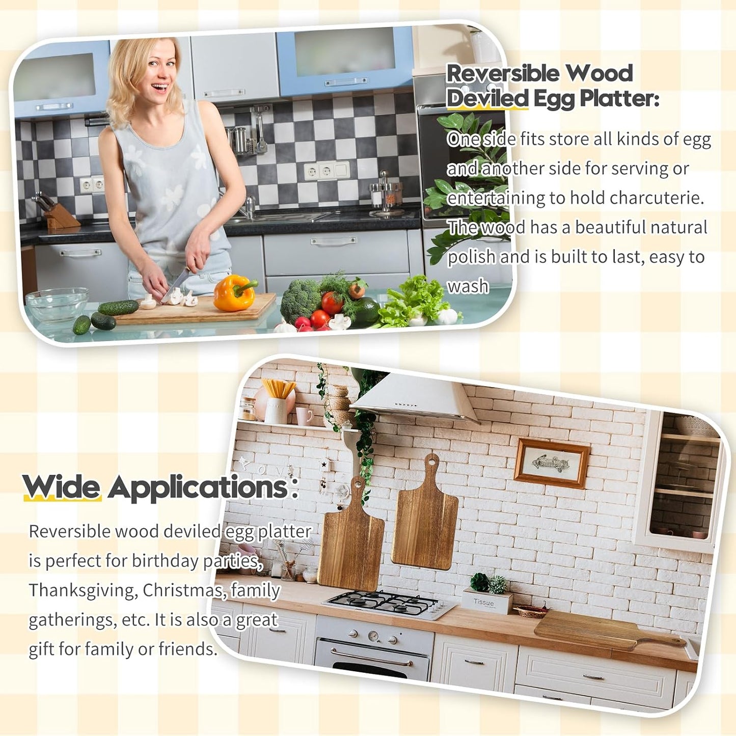 6 Pcs Cutting Board Bulk Kitchen Thicken Chopping Platter with Handles Wooden Charcuterie Serving Trays Blank Wood Boards for Engraving Wedding Housewarming(Acacia Wood,11 x 5 Inch)