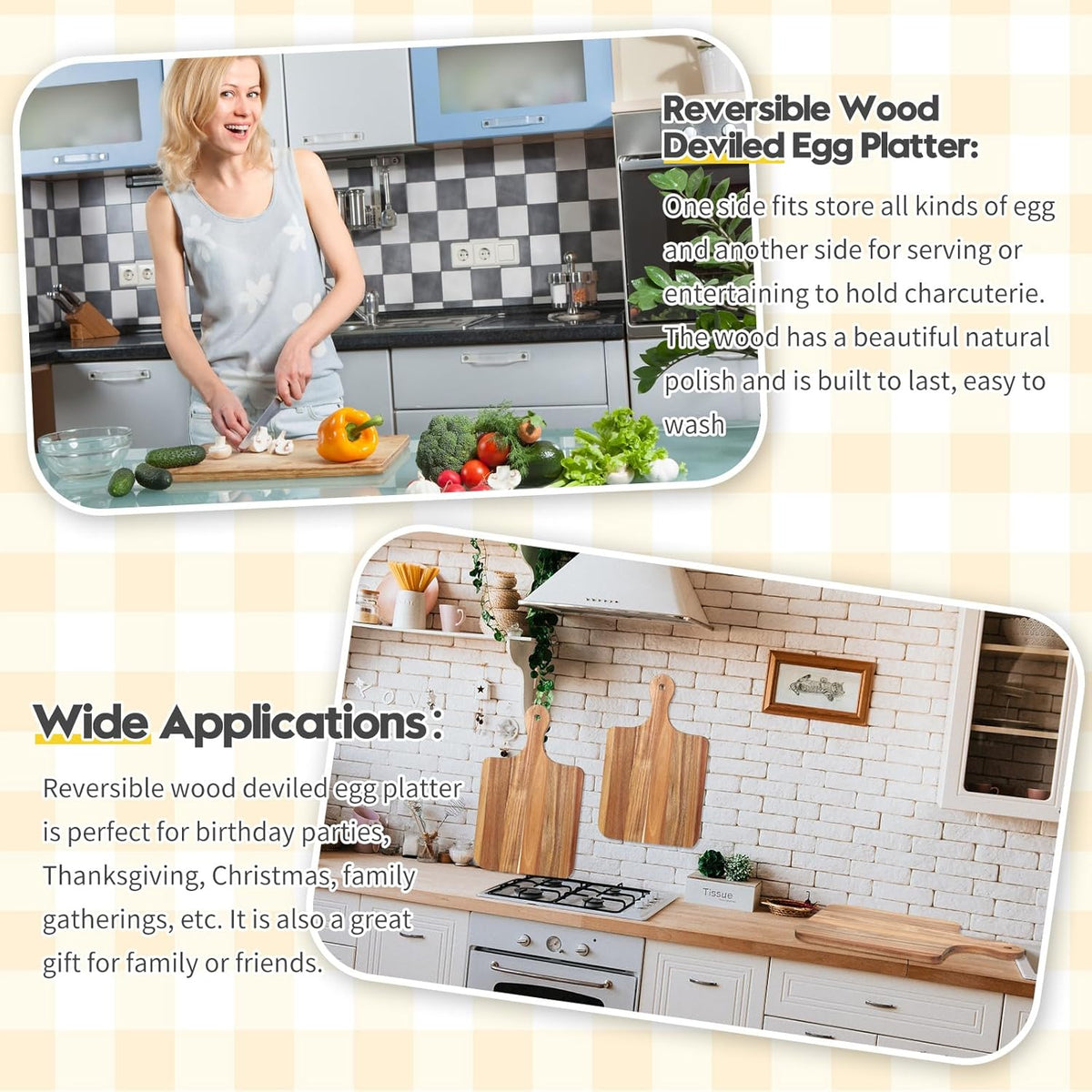 6 Pcs Cutting Board Bulk Kitchen Thicken Chopping Platter with Handles Wooden Charcuterie Serving Trays Blank Wood Boards for Engraving Wedding Housewarming(Acacia Wood,11 x 5 Inch)