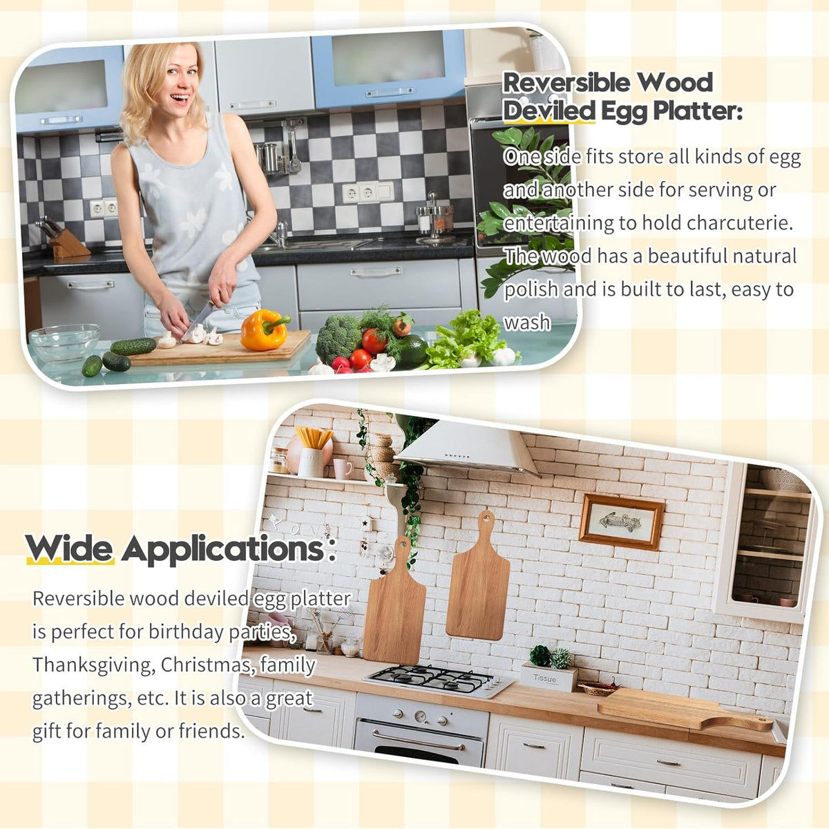 6 Pcs Cutting Board Bulk Kitchen Thicken Chopping Platter with Handles Wooden Charcuterie Serving Trays Blank Wood Boards for Engraving Wedding Housewarming(Acacia Wood,11 x 5 Inch)