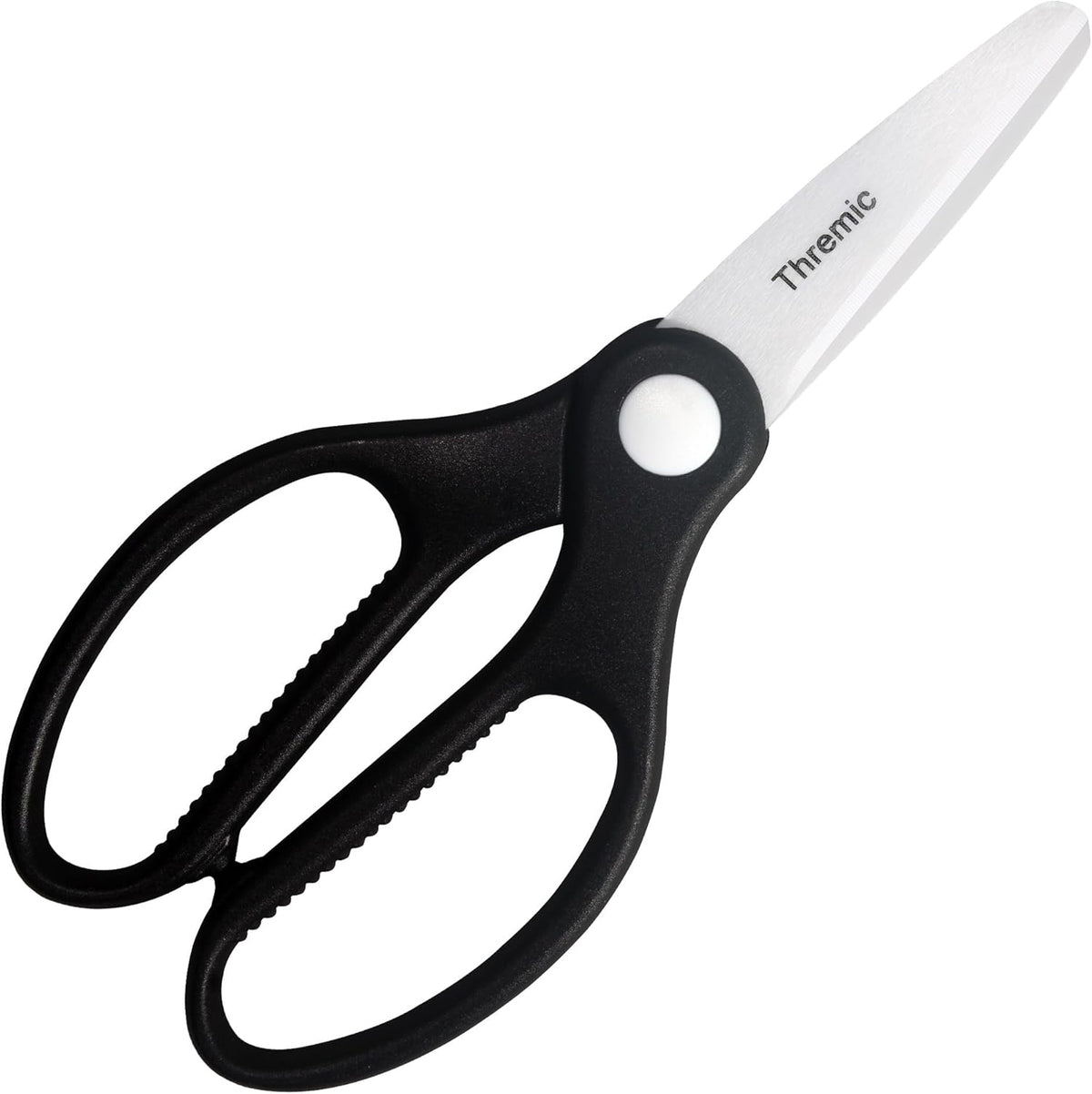 1-Pack 8.27-Inch Large Ceramic Kitchen Scissors, Insulated Rustproof Non-Magnetic Shears for Lab, Industrial, Electrical Work, Cutting Battery Tabs, Separators, Crafting, Packaging Bags, Vegetables