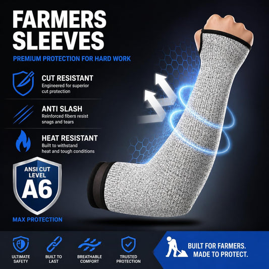 Cut Resistant Arm Sleeves for Men Women, ANSI A6 Arm Protectors for Thin Skin& Bruising for gardening Farming Yard
