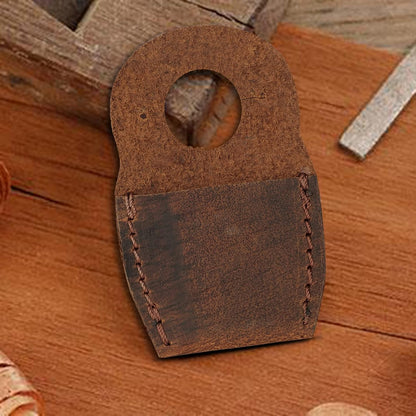 Handmade Leather Thumb Guard for Wood Carving – Full-Grain Leather Finger Protector, Carving & Whittling Safety Shield for Carpenters, Crafting, Woodworking Tools (Brown)