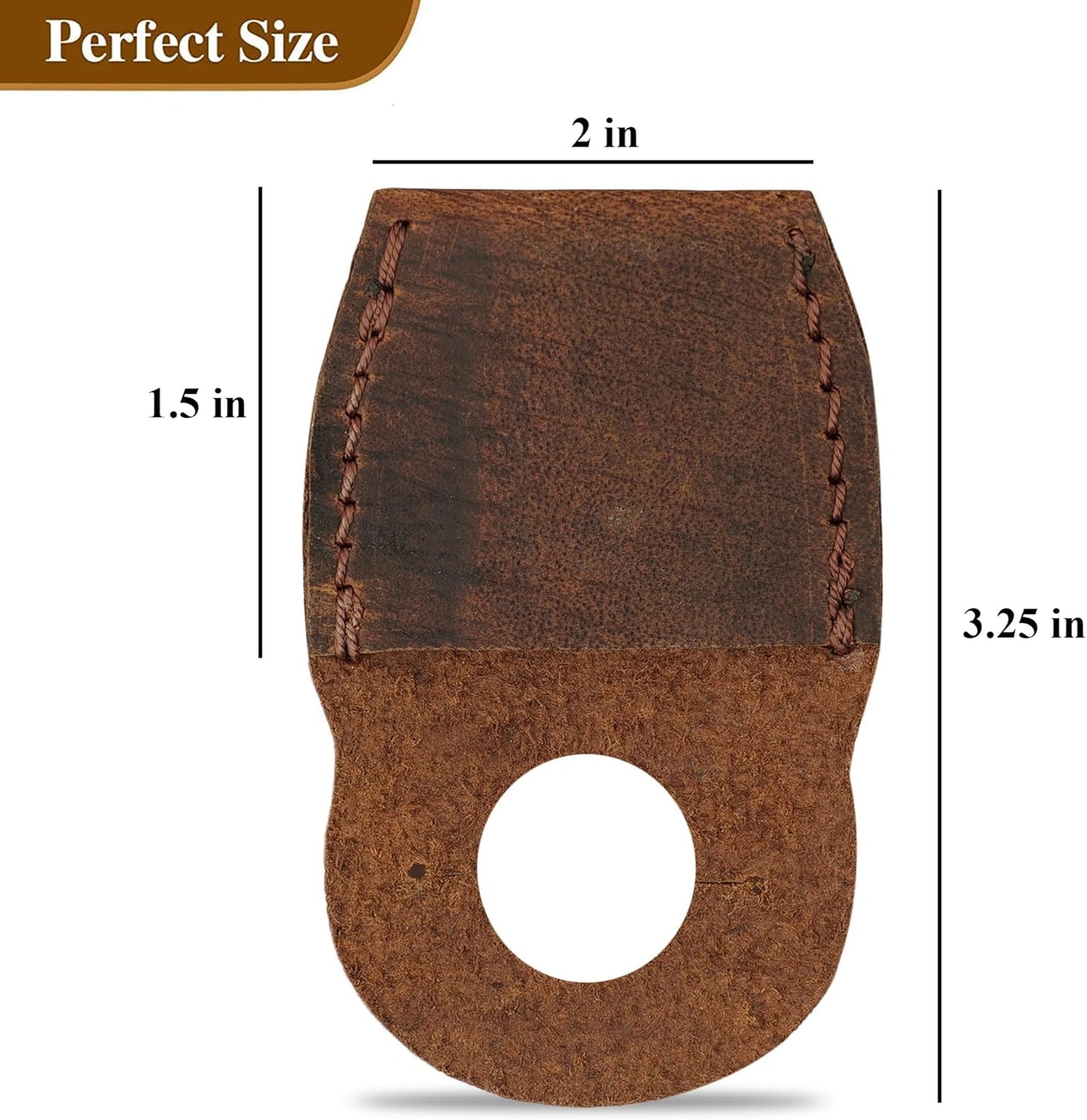 Handmade Leather Thumb Guard for Wood Carving – Full-Grain Leather Finger Protector, Carving & Whittling Safety Shield for Carpenters, Crafting, Woodworking Tools (Brown)
