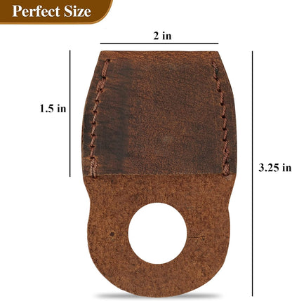 Handmade Leather Thumb Guard for Wood Carving – Full-Grain Leather Finger Protector, Carving & Whittling Safety Shield for Carpenters, Crafting, Woodworking Tools (Brown)