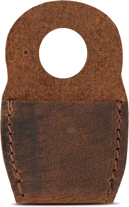 Handmade Leather Thumb Guard for Wood Carving – Full-Grain Leather Finger Protector, Carving & Whittling Safety Shield for Carpenters, Crafting, Woodworking Tools (Brown)