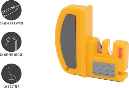 Smith's 50729 Deluxe Fillet Knife & Hook Sharpener - Portable Outdoor Tool - Multiple Sharpening Grooves - Line Cutter - Pocket Knives & Straight Blades - Lightweight & Durable - Fishing Hook