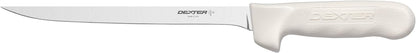 S133-7WS1-CP Sani-Safe 7" Narrow Fillet Knife with Sheath | Stainless high-carbon steel blade with textured slip-resistant grip and sheath. Ideal for filleting fish.