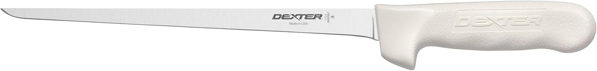 S133-7WS1-CP Sani-Safe 7" Narrow Fillet Knife with Sheath | Stainless high-carbon steel blade with textured slip-resistant grip and sheath. Ideal for filleting fish.