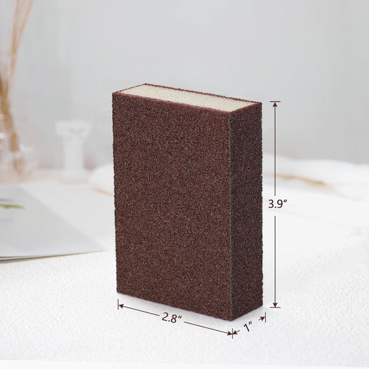 Magic Carborundum Sponge, 6pcs with 1 Handle Rust Foam Cleaning Eraser for Pots, Pans, Sink, Grill, Household Cleaning Emery Sponges for Kitchen, Bathroom