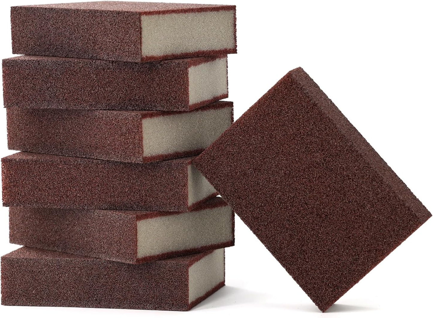 Magic Carborundum Sponge, 6pcs with 1 Handle Rust Foam Cleaning Eraser for Pots, Pans, Sink, Grill, Household Cleaning Emery Sponges for Kitchen, Bathroom