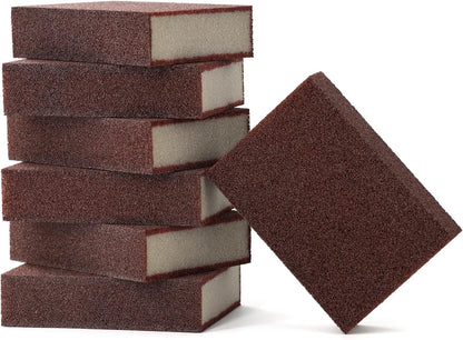 Magic Carborundum Sponge, 6pcs with 1 Handle Rust Foam Cleaning Eraser for Pots, Pans, Sink, Grill, Household Cleaning Emery Sponges for Kitchen, Bathroom
