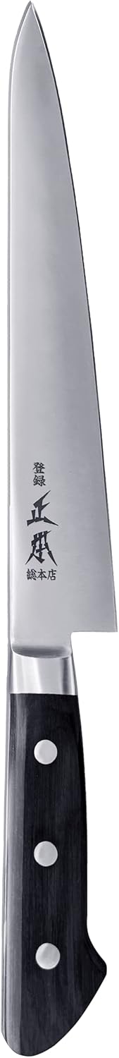 VG Sujihiki Slicing Knife 9.4" (240mm) Made in JAPAN, Professional Japanese Slicer Knife for Brisket, Meat, Sashimi, Super Sharp Japanese Stainless Steel Blade, Full Tang POM Handle, Black