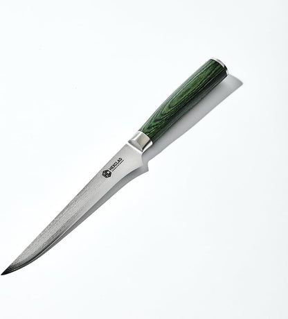 3.5 Inch Japanese Damascus Stainless Steel Pairing Knife, Full Tang Construction, Pakkawood Handle