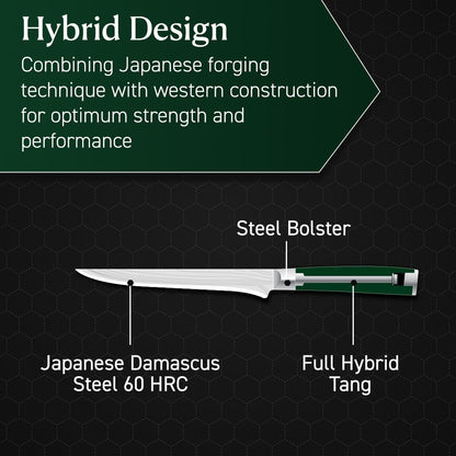 3.5 Inch Japanese Damascus Stainless Steel Pairing Knife, Full Tang Construction, Pakkawood Handle