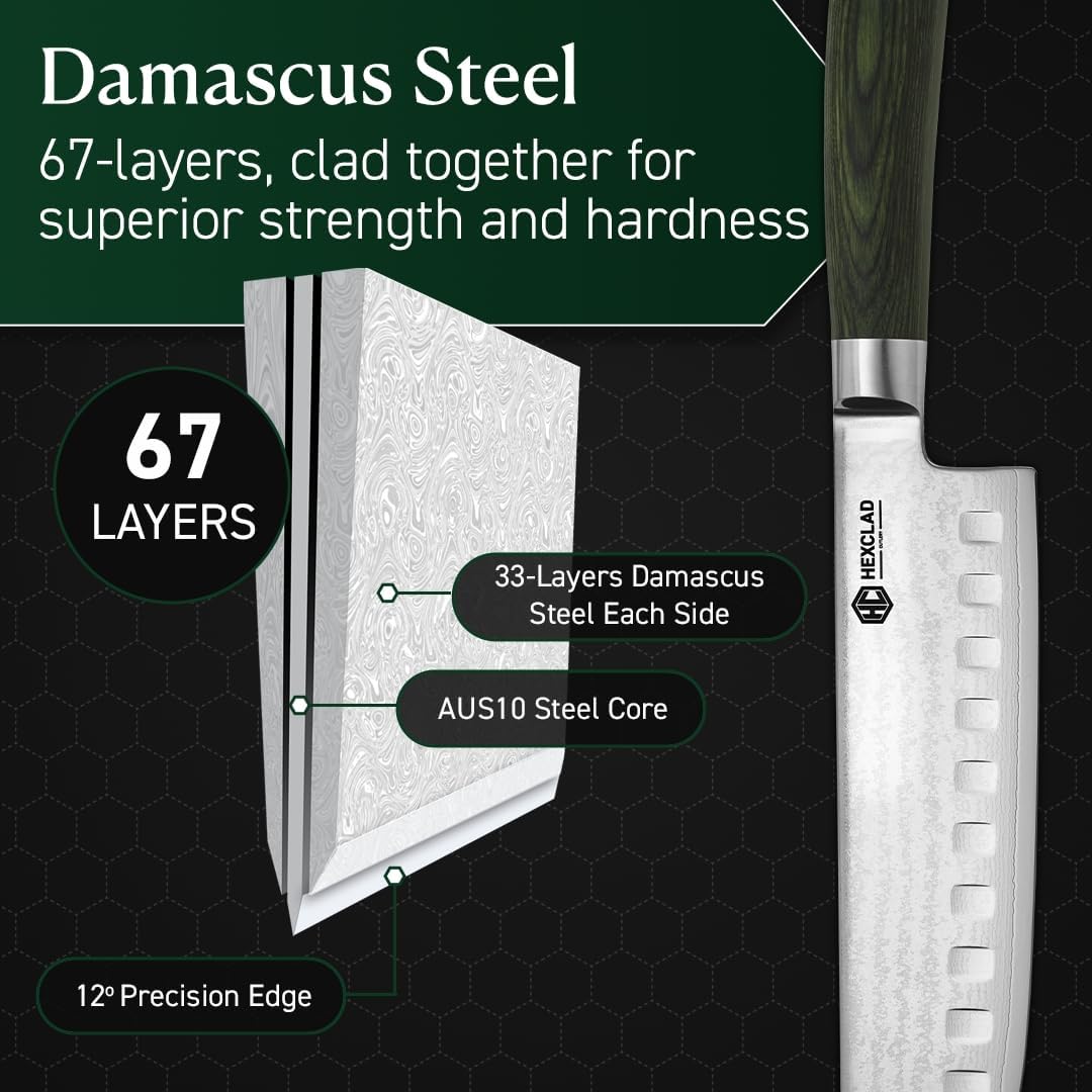 3.5 Inch Japanese Damascus Stainless Steel Pairing Knife, Full Tang Construction, Pakkawood Handle