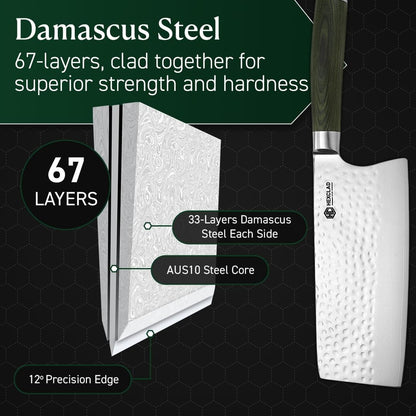 3.5 Inch Japanese Damascus Stainless Steel Pairing Knife, Full Tang Construction, Pakkawood Handle