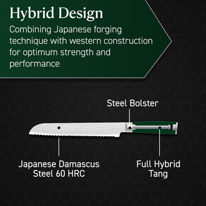 3.5 Inch Japanese Damascus Stainless Steel Pairing Knife, Full Tang Construction, Pakkawood Handle