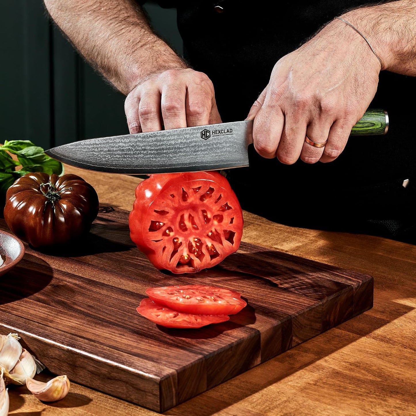 3.5 Inch Japanese Damascus Stainless Steel Pairing Knife, Full Tang Construction, Pakkawood Handle