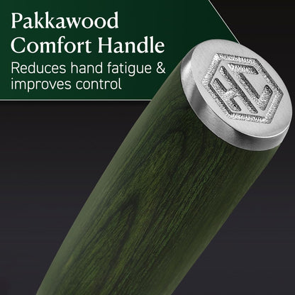 3.5 Inch Japanese Damascus Stainless Steel Pairing Knife, Full Tang Construction, Pakkawood Handle