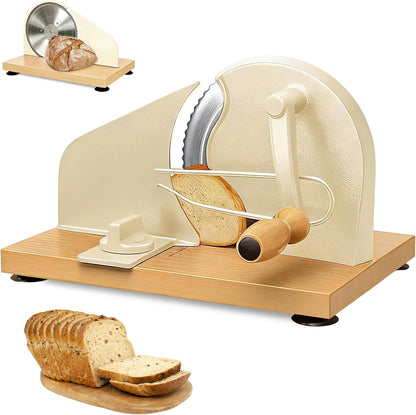 Bread Slicer for Homemade Sourdough Bread,Manual Slicer Making Tools,Adjustable Thickness Knive Cutter with Hand Crank for Sandwich with Scale Line Suction Base,Sharp Stainless Steel Blade (Black)