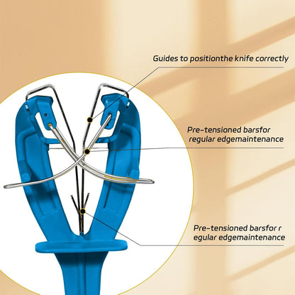 Stainless Steel Knife Sharpener Tool with Bracket, Maintenance Sharpening Tool for Kitchen Abattoirs Knives Helps Repair Sharpens (Yellow)