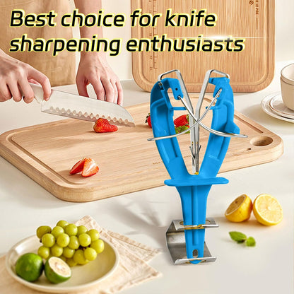 Stainless Steel Knife Sharpener Tool with Bracket, Maintenance Sharpening Tool for Kitchen Abattoirs Knives Helps Repair Sharpens (Yellow)
