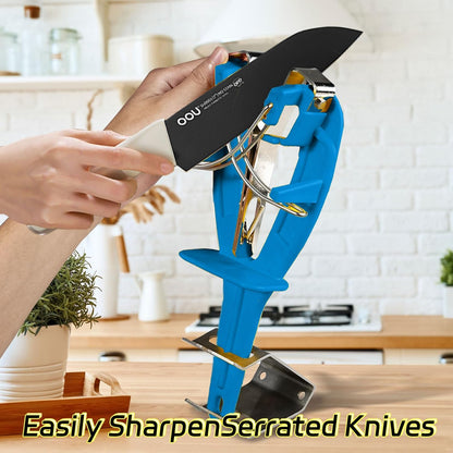 Stainless Steel Knife Sharpener Tool with Bracket, Maintenance Sharpening Tool for Kitchen Abattoirs Knives Helps Repair Sharpens (Yellow)