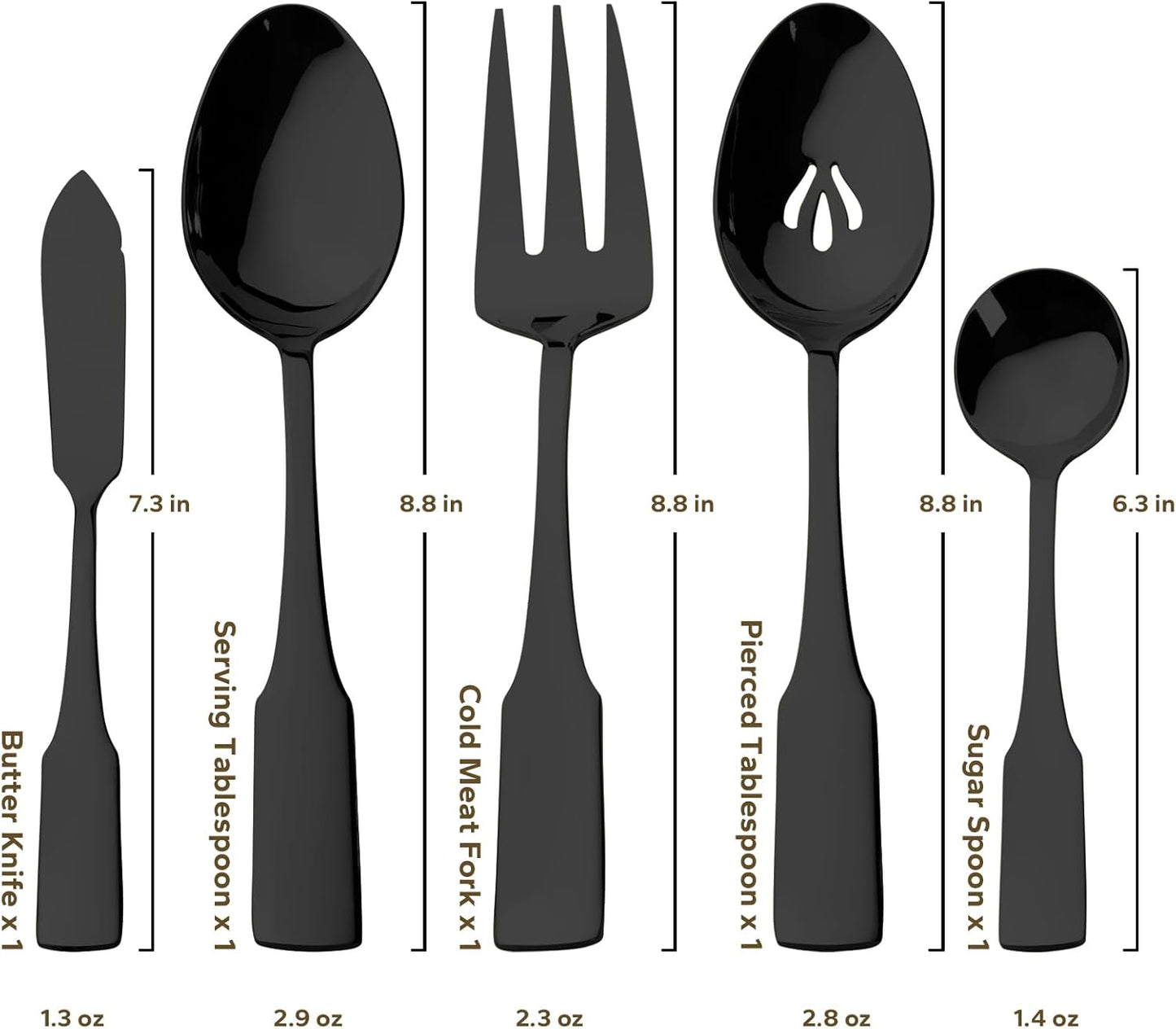 Kate 48-Piece Silverware Set with steak knife Service for 8, Stainless Steel Flatware Set, Mirror Polished Cutlery Set Dishwasher Safe