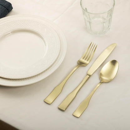 Kate 48-Piece Silverware Set with steak knife Service for 8, Stainless Steel Flatware Set, Mirror Polished Cutlery Set Dishwasher Safe