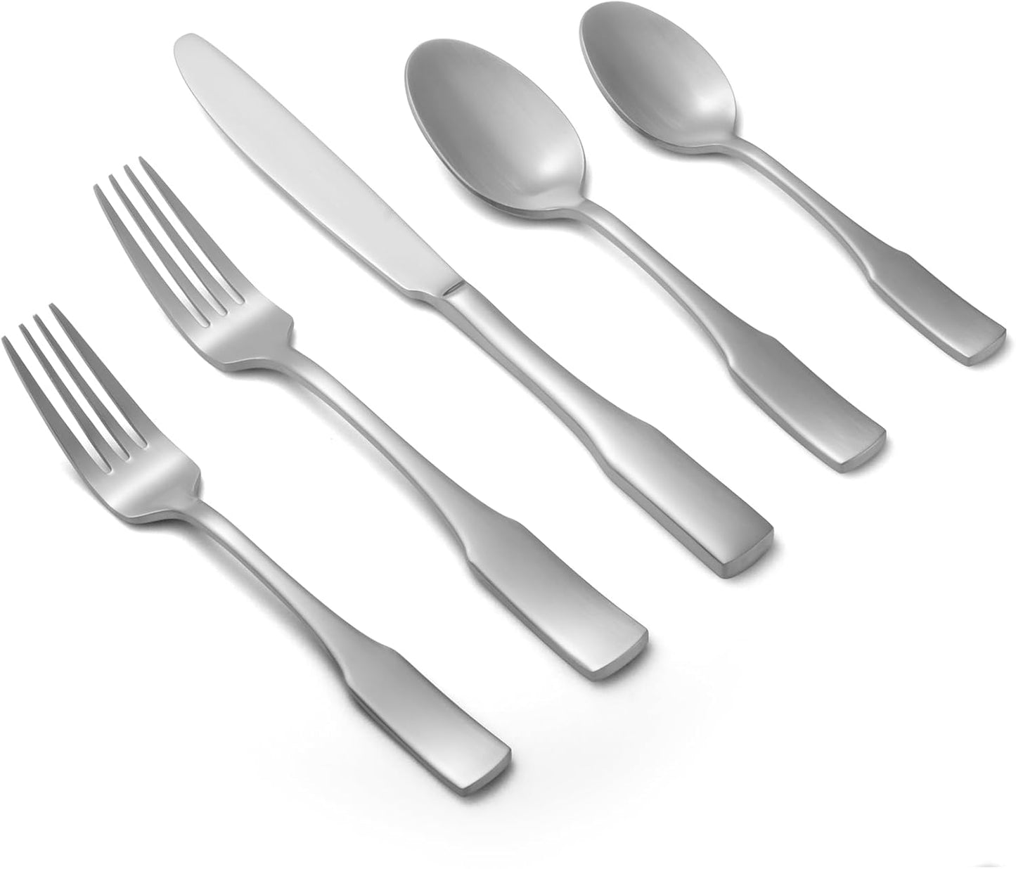 Kate 48-Piece Silverware Set with steak knife Service for 8, Stainless Steel Flatware Set, Mirror Polished Cutlery Set Dishwasher Safe