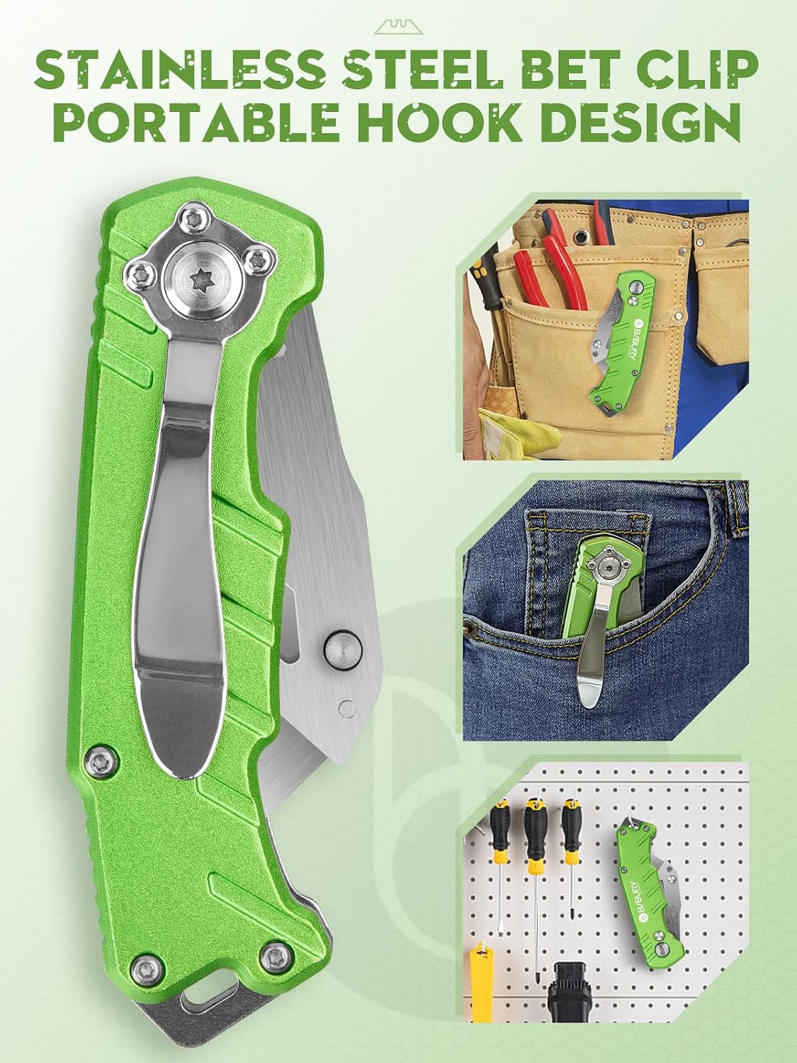 Folding Utility Knife, Quick Change Box Cutter With 10pcs SK5 Blades