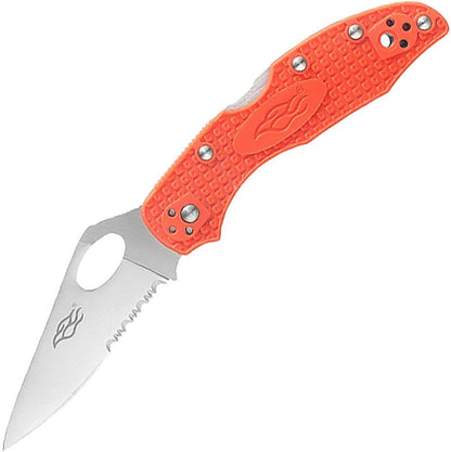 Firebird GANZO F759MS-OR Pocket Folding Knife 440C Stainless Steel Serrated Blade Anti-Slip Handle with Clip Fishing Camping EDC Utility Pocket Knife (Orange)