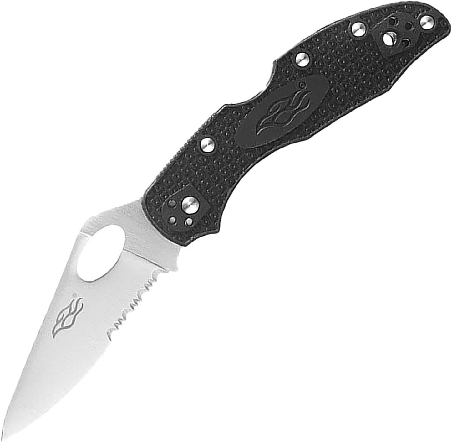 Firebird GANZO F759MS-OR Pocket Folding Knife 440C Stainless Steel Serrated Blade Anti-Slip Handle with Clip Fishing Camping EDC Utility Pocket Knife (Orange)