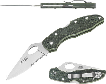 Firebird GANZO F759MS-OR Pocket Folding Knife 440C Stainless Steel Serrated Blade Anti-Slip Handle with Clip Fishing Camping EDC Utility Pocket Knife (Orange)