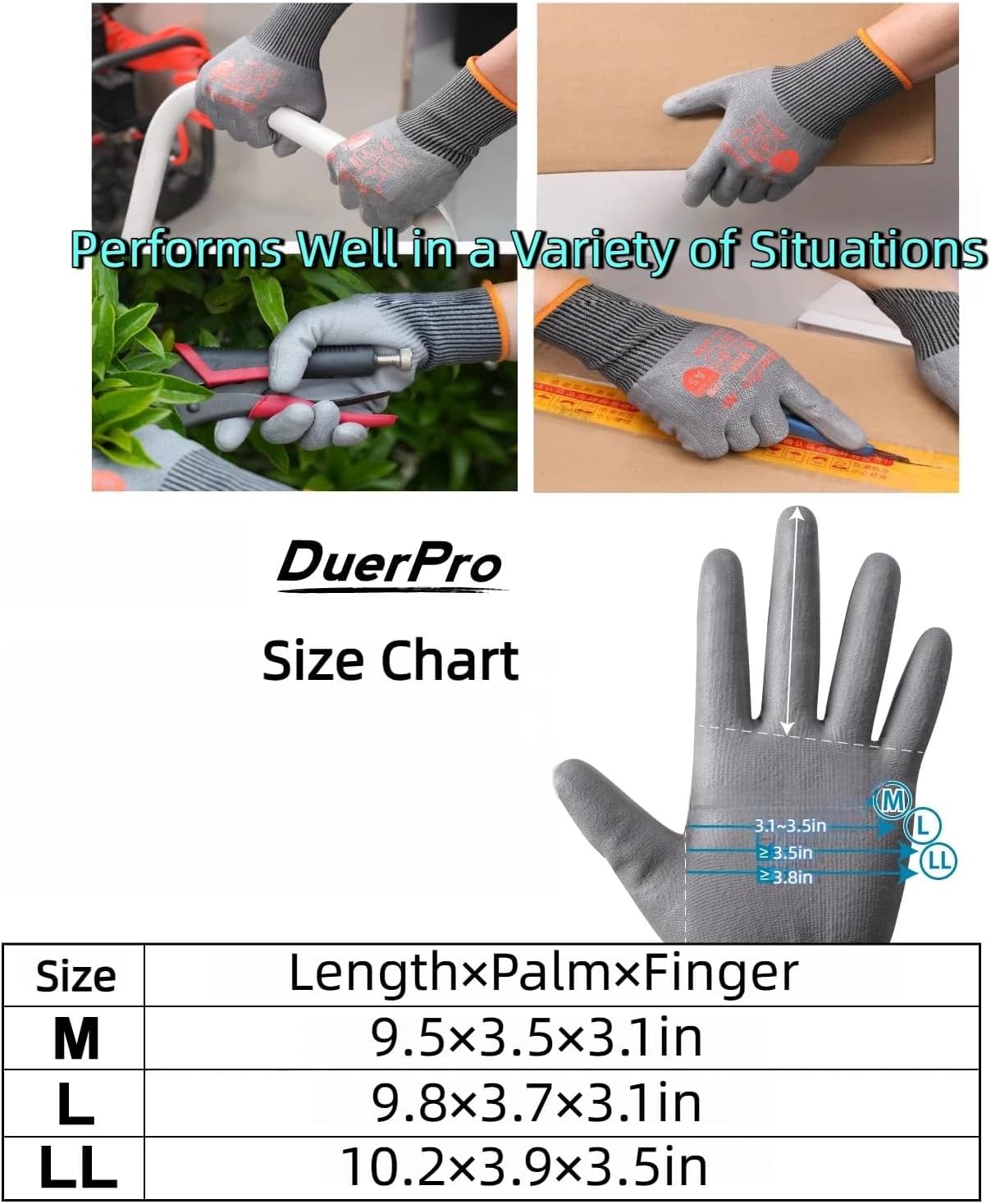 Cut-Resistant Gloves ASNI A5 Safety Work Glove | Design in Japan Cut-Resistant Nitrile-Coated Anti-Slip Anti-Blade Worksite DIY Diamond Silk Fiber construction bite proof