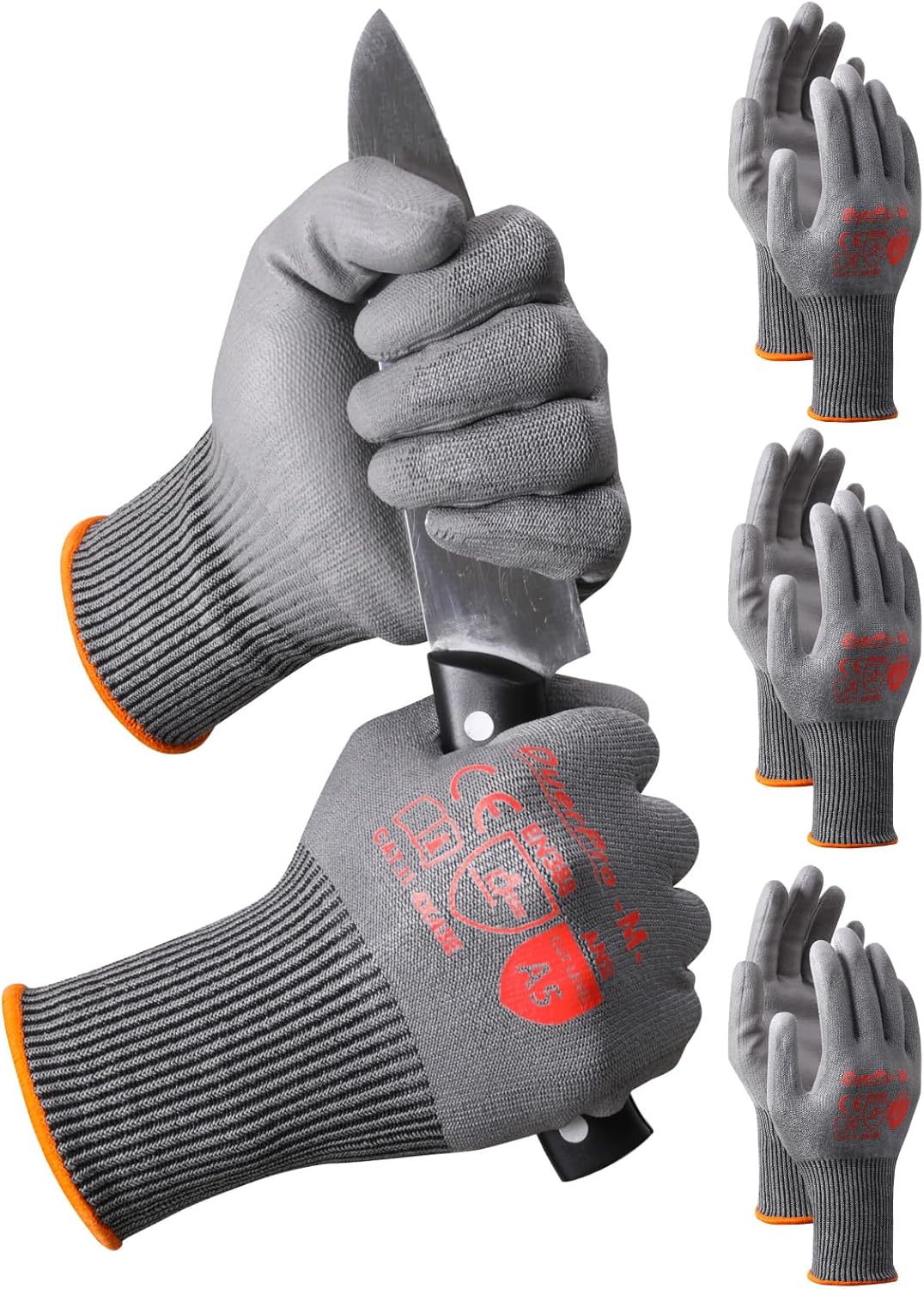 Cut-Resistant Gloves ASNI A5 Safety Work Glove | Design in Japan Cut-Resistant Nitrile-Coated Anti-Slip Anti-Blade Worksite DIY Diamond Silk Fiber construction bite proof