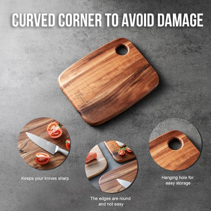 Wood Cutting Boards for Kitchen,JAMES.F Acacia Wooden Heavy Duty Cutting Board, Chopping Serving Boards with Hanging Hole for Meat Bread or Vegetables