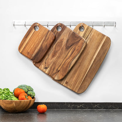 Wood Cutting Boards for Kitchen,JAMES.F Acacia Wooden Heavy Duty Cutting Board, Chopping Serving Boards with Hanging Hole for Meat Bread or Vegetables