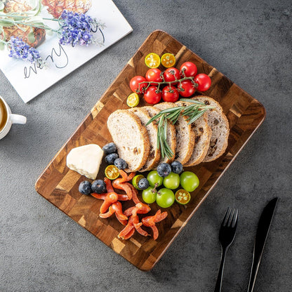 Wood Cutting Boards for Kitchen,JAMES.F Acacia Wooden Heavy Duty Cutting Board, Chopping Serving Boards with Hanging Hole for Meat Bread or Vegetables