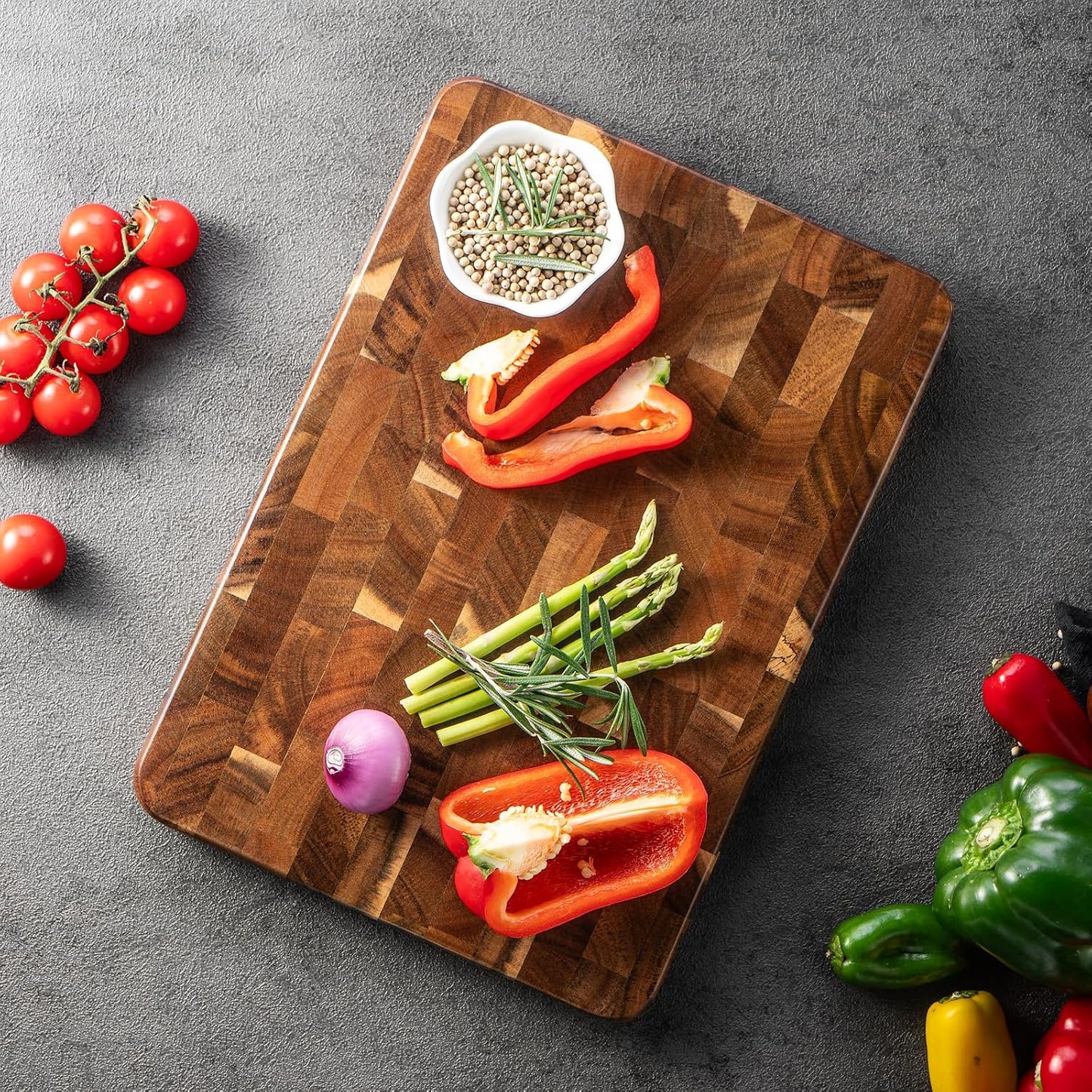 Wood Cutting Boards for Kitchen,JAMES.F Acacia Wooden Heavy Duty Cutting Board, Chopping Serving Boards with Hanging Hole for Meat Bread or Vegetables